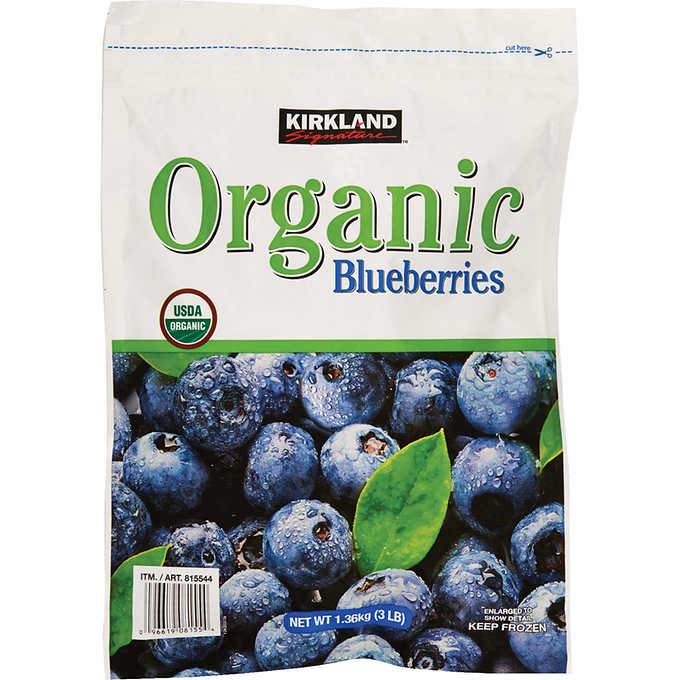 Fruit Blueberries Kirkland Organic Frozen Blueberries Arandanos