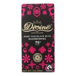 Candy & Chocolate-Divine Chocolate 70% Dark Chocolate Bar with Raspberries
