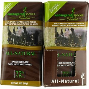 Candy & Chocolate-Endangered Species 72% Chocolate Bar with Forest Mint