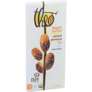 Candy & Chocolate-Theo Chocolate 45% Salted Almond Milk Chocolate Bar